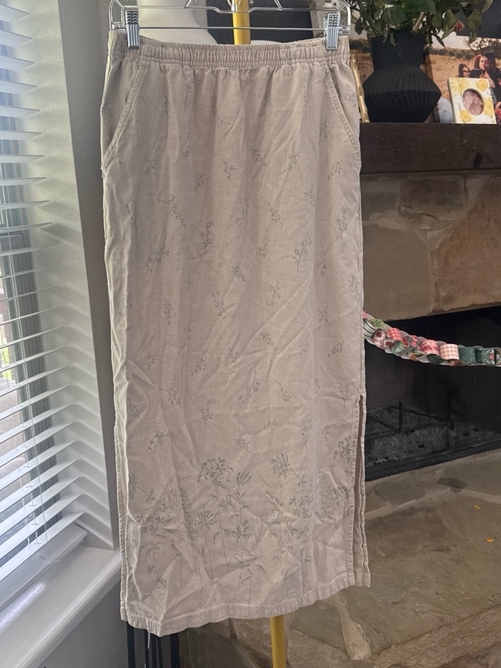 Erika Beige Floral Maxi Skirt